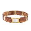 Custom Natural Wood Stainless Steel Link Casual/Sporty Unisex Adjustable Size Gift Fashion Bracelet