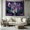 Jack & Sally Wall Tapestry Aesthetic Wall Hanging Printed Fabric Blanket Decorative Tapestries for Bedroom Living Room Home Decor