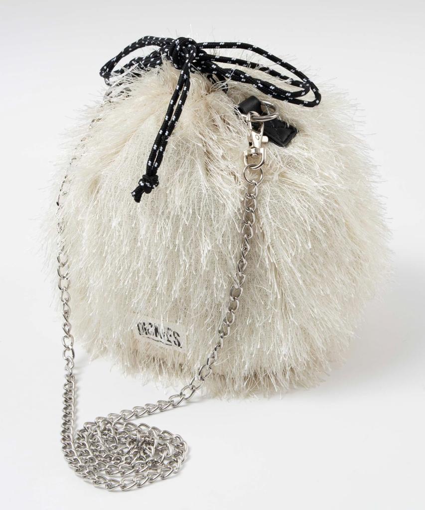 WEGO Custom Dickies Fringe Drawstring Shoulder Bag, Off-White