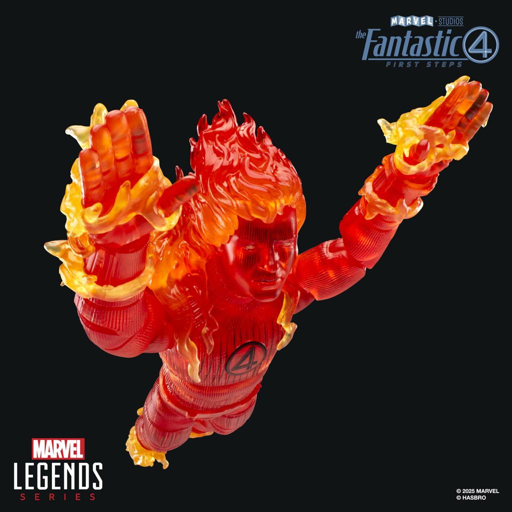 Hasbro Marvel Legends Series Human Torch from "Fantastic Four: The First Step" Johnny Storm 15cm Collectible Action Figure Toy G0803 Authentic