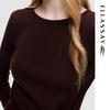 ELLASSAY Women's Merino Wool Side Twist Knit Sweater