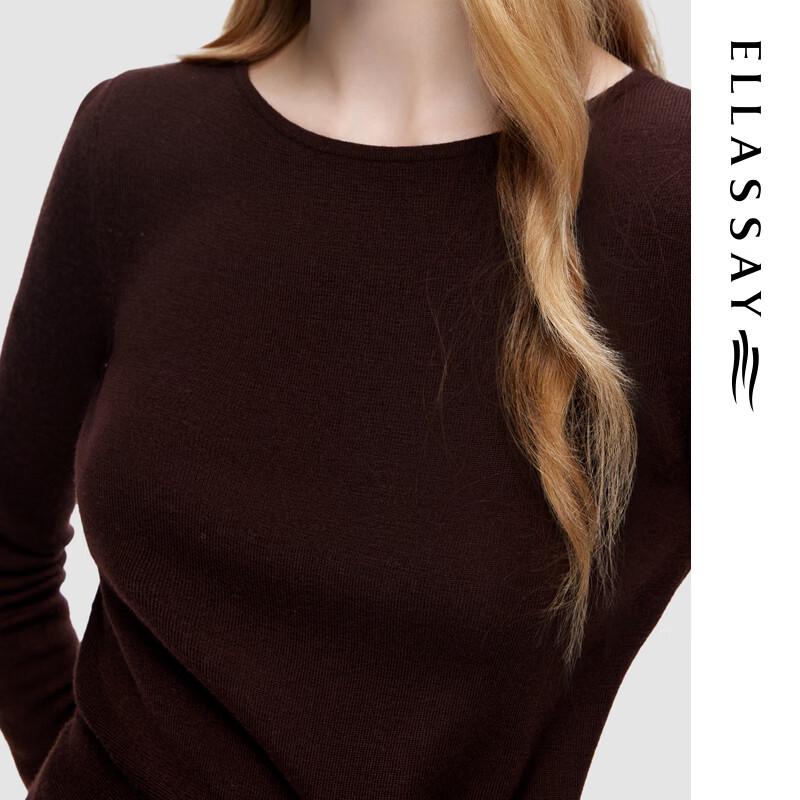 ELLASSAY Women's Merino Wool Side Twist Knit Sweater