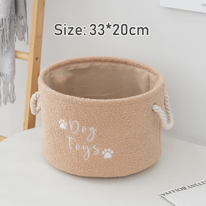 Cesto Porta Giocattoli per Cani in Peluche Pieghevole Scatola Porta Giocattoli per Cani con Manico Confortevole Adatto per Conservare Accessori Giocattoli per Animali Domestici