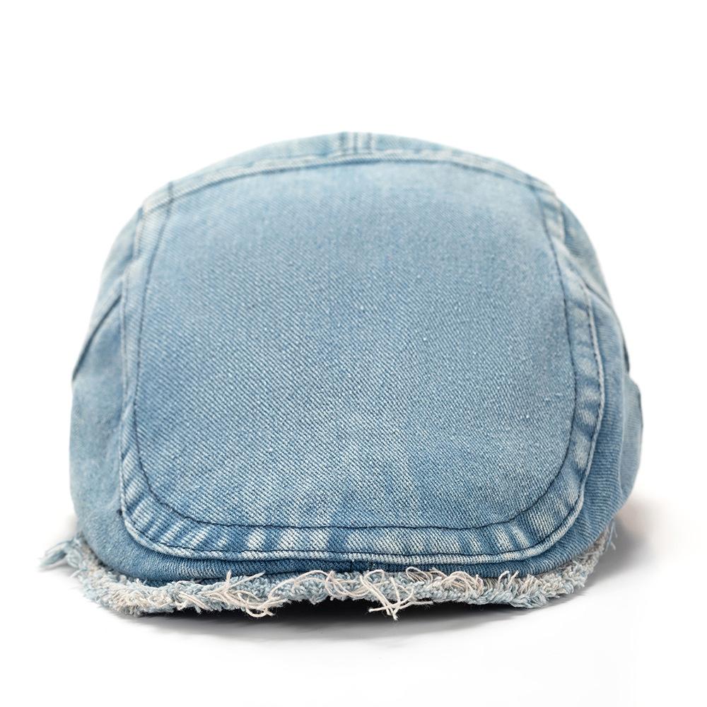 Retro Denim Peaked Cap Spring Autumn Newsboy Cap for Men Women Beret