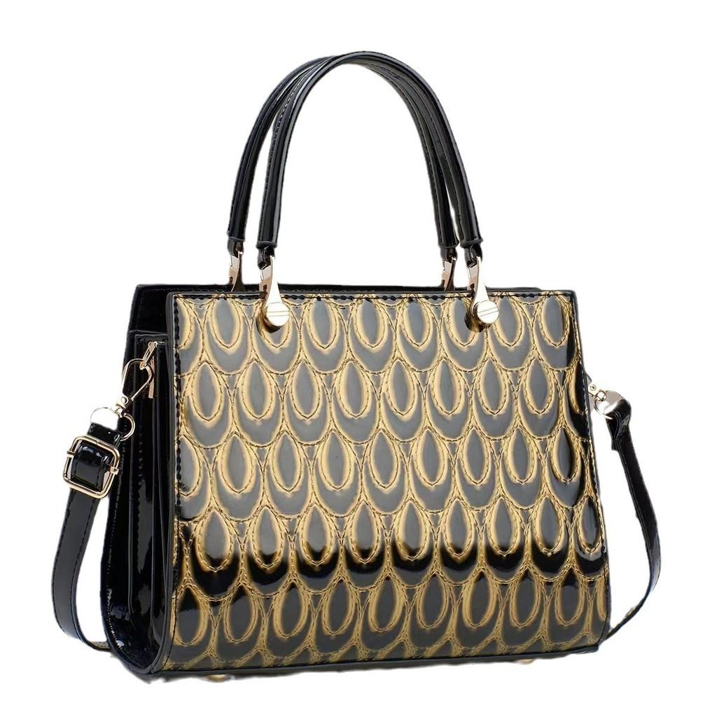 Stylish Medium Sized Bucket Bag For Women With Color Block Design In Black Blue Beige