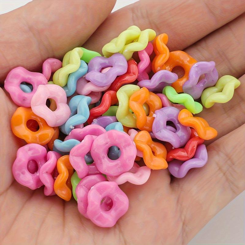 

Mixed Color Plastic Spacer Beads Circular Wavy Circular Hole Beads Jewelry Making Bracelets Keychains 10pcs різнокольоровий