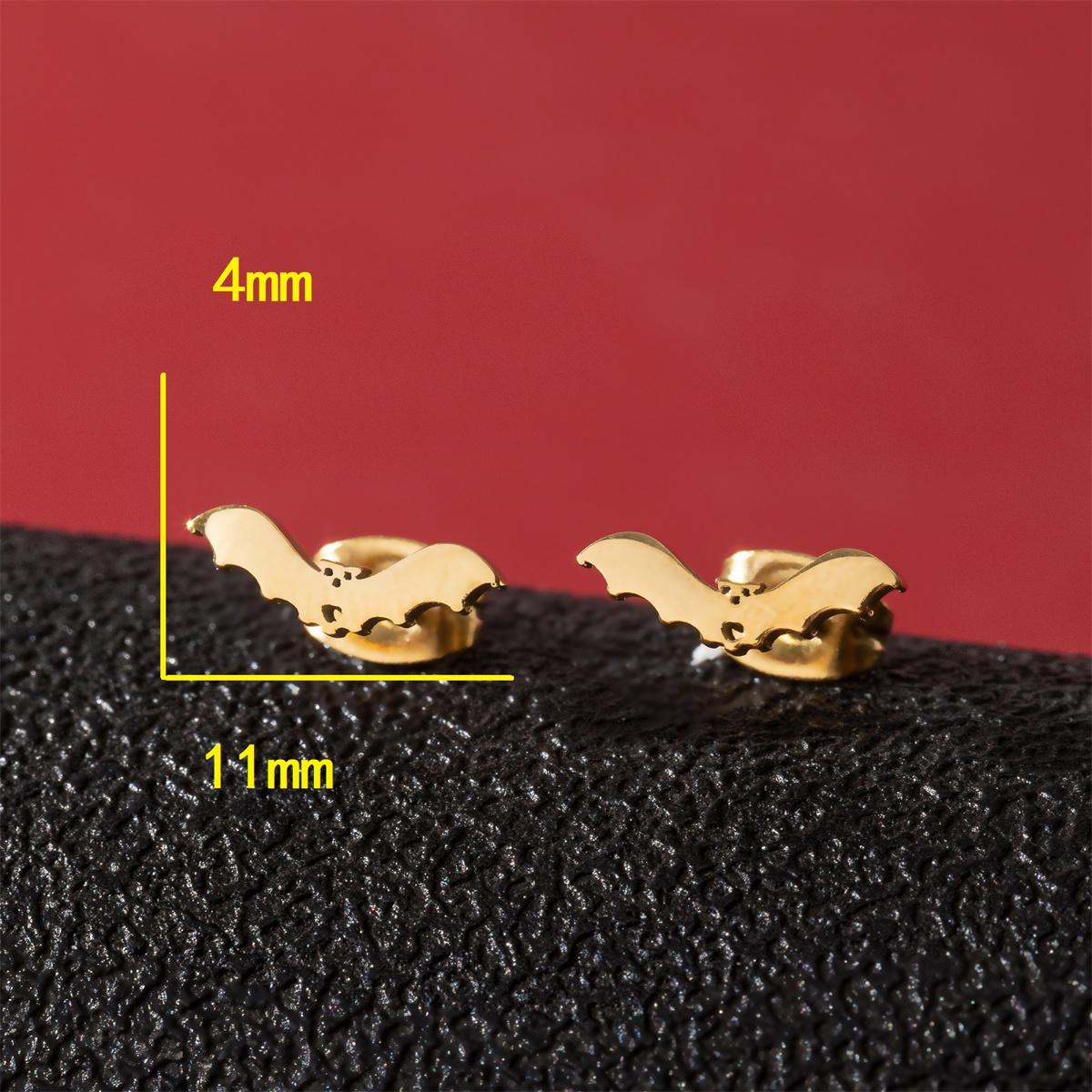 

Dark Black Monster Ghost Horror Halloween Stud Earring For Women Animal Spider Skull Stainless Steel Earrings Accessories black color