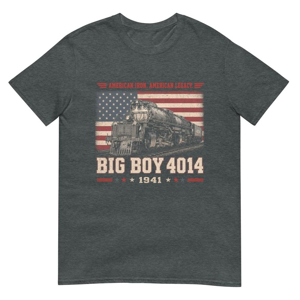 Big Boy 4014 Locomotiva a Vapor Vintage Trem Ferroviário Motor de Trem Camiseta