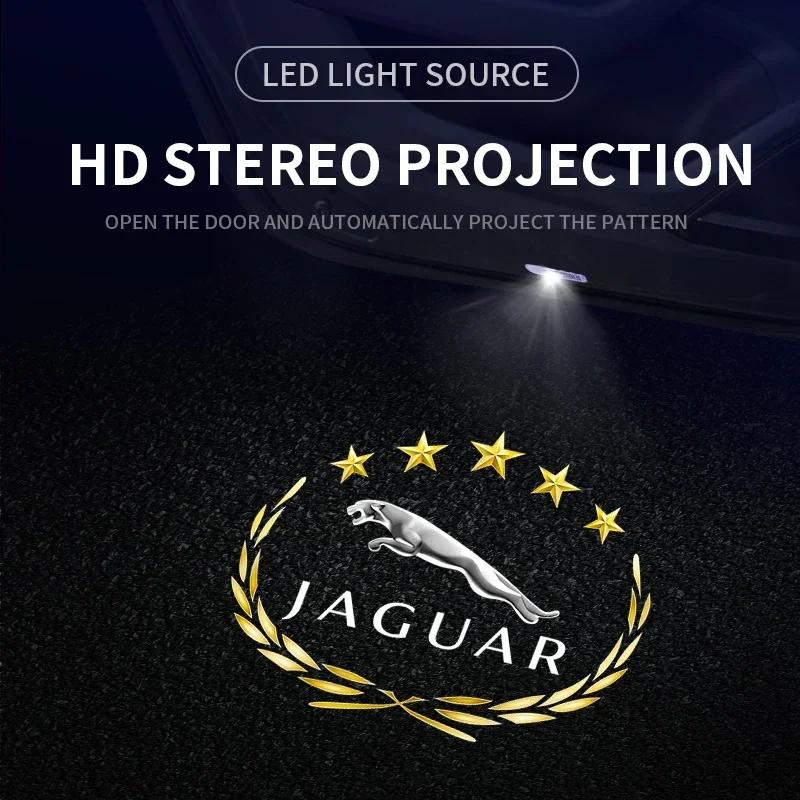 2Pcs Car Door Welcome Light Led HD Projector Lamp Courtesy Lights For Jaguar XJ XK XJL XE XF F-TYPE XFL F-pace Accessories PP21