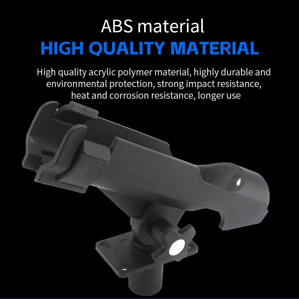 360° Adjustable Clamp-On Rod Holder with Rotating Seat & Oblique Platform for Inflatable Raft/Kayak Fishing