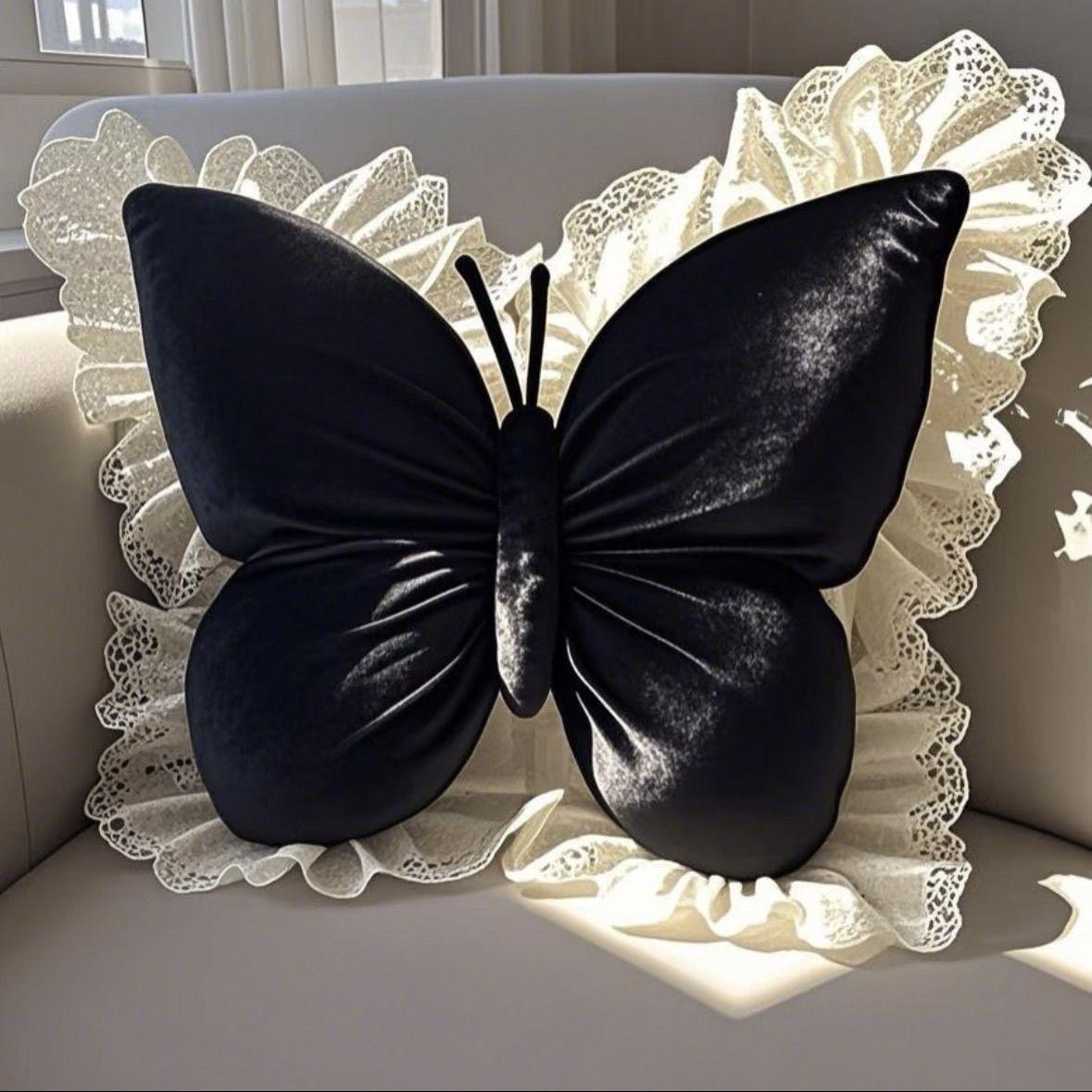 Princess Butterfly Office Pillow Living Room Bow Bedroom Car Sofa Cushion Home New Pillow Room Home Garden Decor 55x50cm чёрный 4570₽