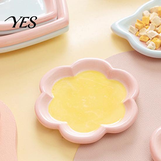 Flat Cat Plate Ceramic Cats Feeding Bowl, Whisker Friendly Kitten Food Dish, Anti Fatigue Dish Wide Shallow Pet Feeder for Dry Wet
