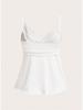 2026 V-Neck Waist-Cinching Ruffled Camisole for Women - European/American Style, Slimming Sleeveless Top