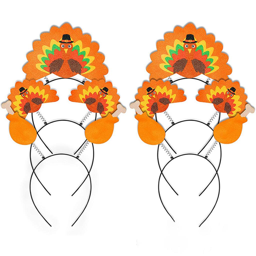 Thanksgiving Turkey Headband for All Age Festival Decoration Hairhoop Festive Party Head Ornament for Family Gathering