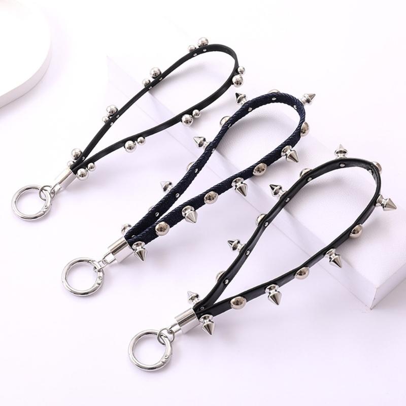 Einzigartiges Niet-Leder-Lanyard Nieten-Leder-Seil-Anhänger Schlüsselanhänger Für Handy Schlüssel Und Taschen Stilvolles Accessoire