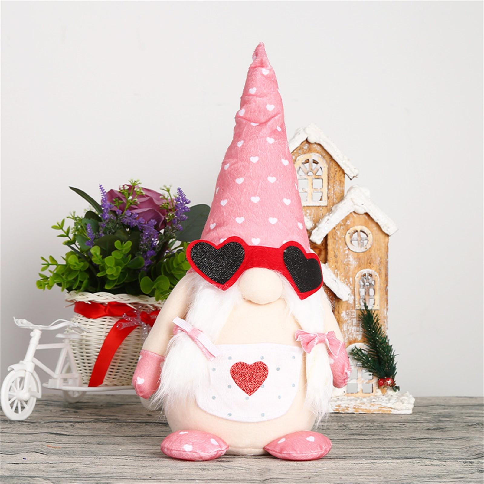 

Holiday Decorations Valentine s Day Decorations Rudolph Doll Faceless Doll One Size розовый