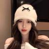 Korean Style Bow Knitted Hat Ear Protection Warm Face Small Wool Hat