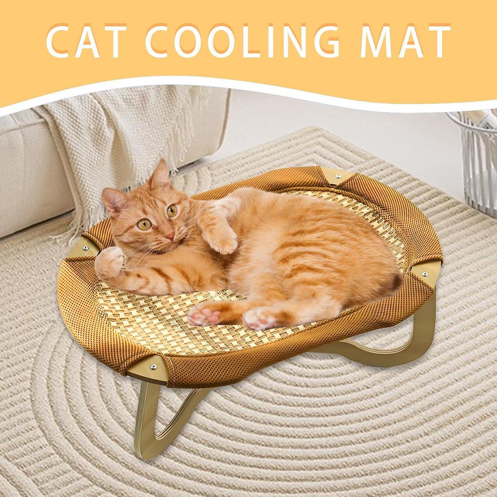 Krzesło rattanowe dla kota Krzesło chłodzące dla kotów domowych Podniesione meble rattanowe odporne na zarysowania Mata do spania dla kociaka na gorące dni Zwierzęta