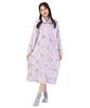 SAZAC Kuromi Nightgown Pajama Girly Kuromi Long Open Flannel Sizes Women's Dress, Design, Sleeve, Front, Fall/Winter Loungewear, M/L (Purple)