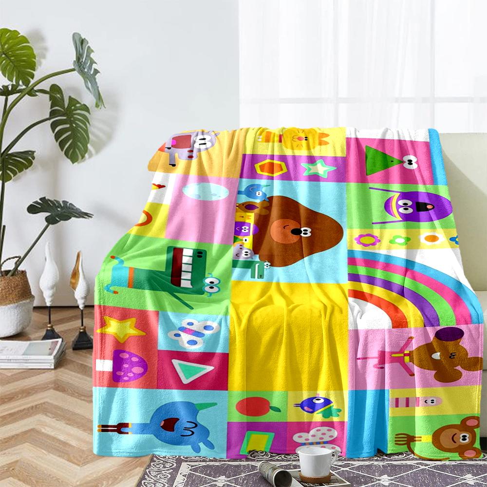 Hey Duggee Theme Printed Blanket - Perfect for Couch, Bed, Travel & Outdoor Use | Machine Washable, Cozy & Durable.