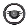 Genuine Leather Hand-Stitched Steering Wheel Cover for Honda Civic, Accord, CRV, HR-V, Fit, and Guandao Models