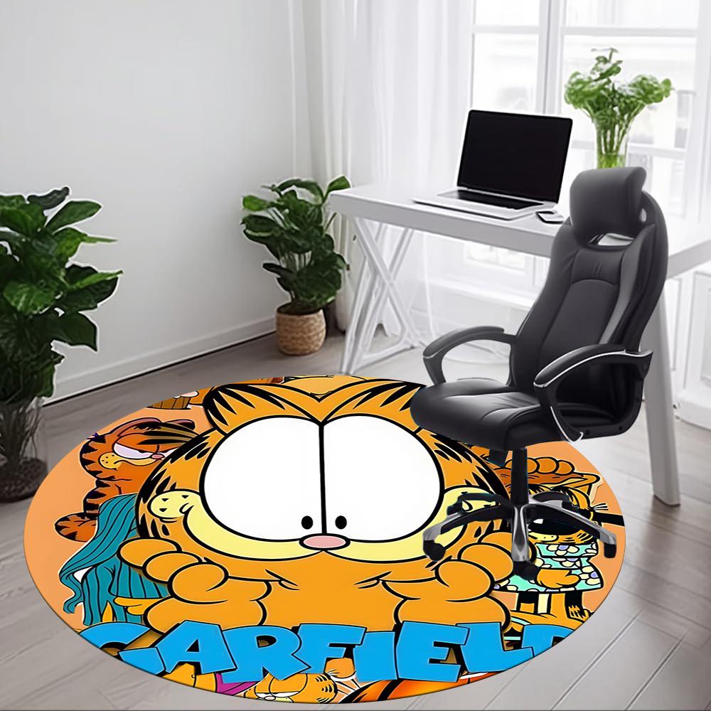 1pc Garfield Office Round Area Rug, Bedroom Living Room Home Decor, Room Deco, Offic A1016066