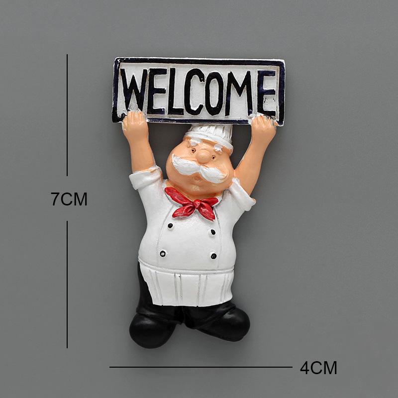 Κινούμενα σχέδια δημιουργικός σεφ ψωμιού μαγνήτης ψυγείου 3d μαγνήτες ψυγείου Στιγκομάνια ψυγείου χαρακτήρων κινουμένων σχεδίων δώρα διακόσμησης σπιτιού