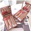 Travel Makeup Brush Set With Mirror, Mini Foldable Portable Brush Set, Soft Fur Skin Friendly Beauty Storage Tool