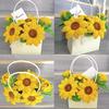 280pcs Golden Yellow Sunflower Pipe Cleaners With 20 Flower Stem Wire 1 Garden Tape 1 Warp Paper 1 Silk Ribbon 2 Glue Stickers