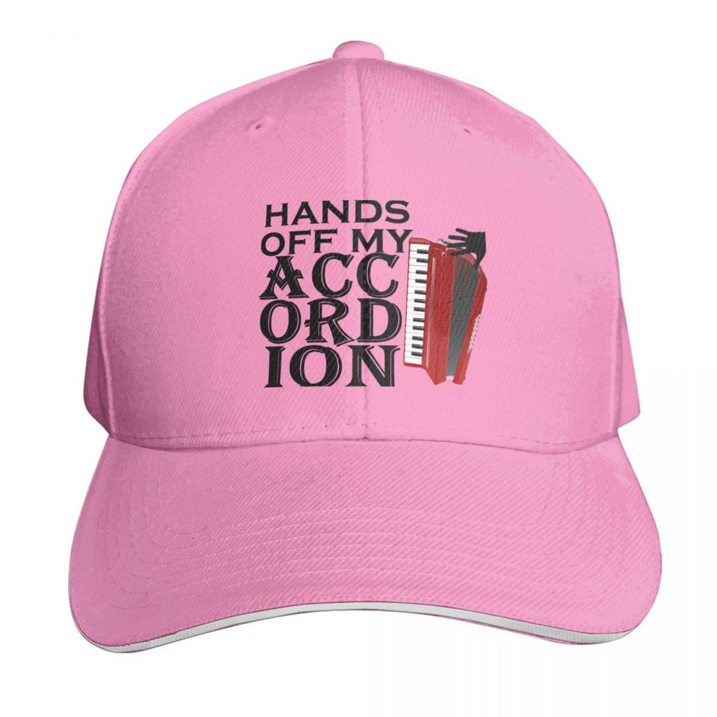 Hands Off My Accordion Funny Music Baseball Cap Breathable Mesh Back Adjustable Buckle Closure Moisture Wicking Quick Dry