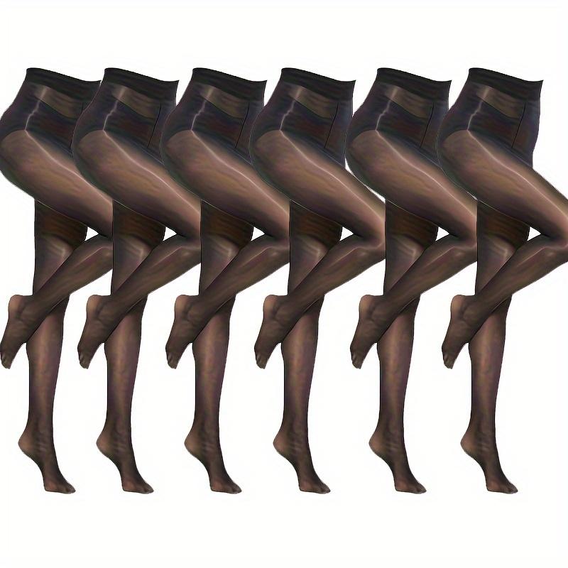 5 párů sexy punčochové kalhoty větší velikosti, dámské lesklé lesklé punčochové kalhoty s vysokým pasem