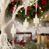 Faux Pearl Christmas Tree Ornaments Winter Faux Pearl Beaded Christmas Hanging Decoration with Faux Crystal Drop Pendant for Home Wedding Holiday