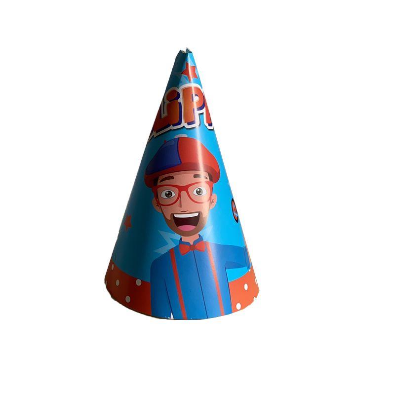 Birthday Party Blippi Supplies Paper Cups Plates Banner Straw Kids Balloon Decor