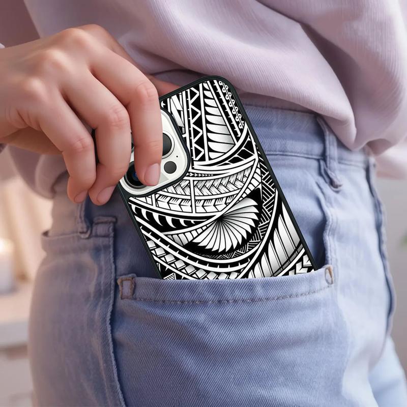 Maori Polynesian Samoan Tribal Phone Case For iPhone 17 Air 15 16e 14 13 Pro Max Coque 12 11 Pro Max PLUS cover