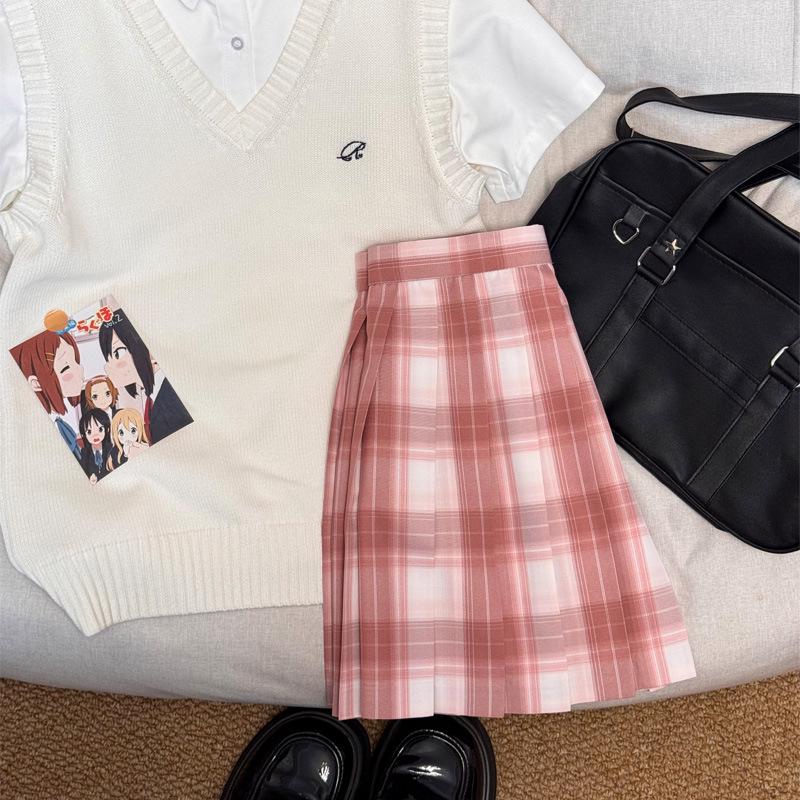 Japanese Style Authentic Pleated Tartan Skirt - School Uniform & Academic Style, Popular Whitening Summer Item