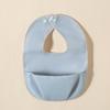Waterproof Feeding Bib for Babies 0-4 Year Thickened Drool Bandana with Food Catcher Large Coverage Soft Weaning Bib Solid Color