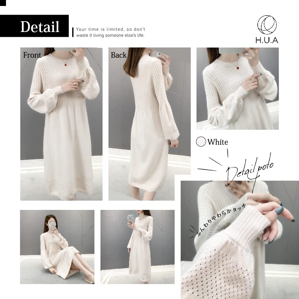 Knit Long Plus Office Long BN [H.U.A] Dress, Simple, Stylish, Fall/Winter, Long, Sleeve, Size, Sexy, Chiffon, Casual, Tight, Fall/Winter Long,