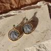Vintage Roman Antique Coin Stud Earrings 925 Sterling Silver Lucky God Rotatable Embossed Ancient Coin Jewelry Earrings Silver Ornaments