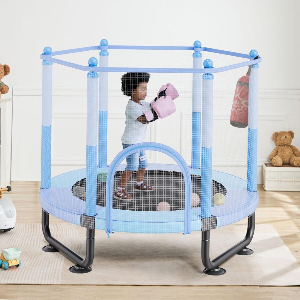 60" Trampoline for Kids Mini Toddler Trampoline with Net Indoor Outdoor