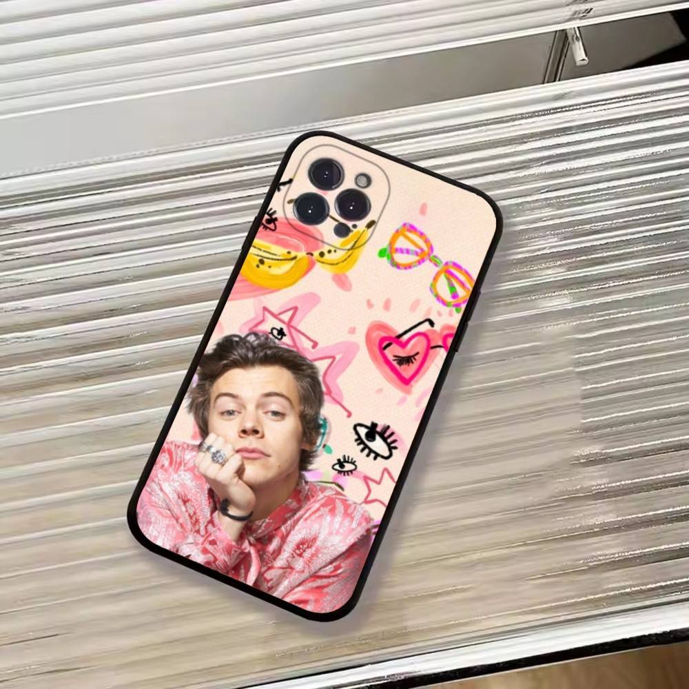 H-HaRRy Music S-Styles Phone Case For iPhone 17,16,15,14,13,12,11 Plus,Pro Max,XS,Soft Black Cover