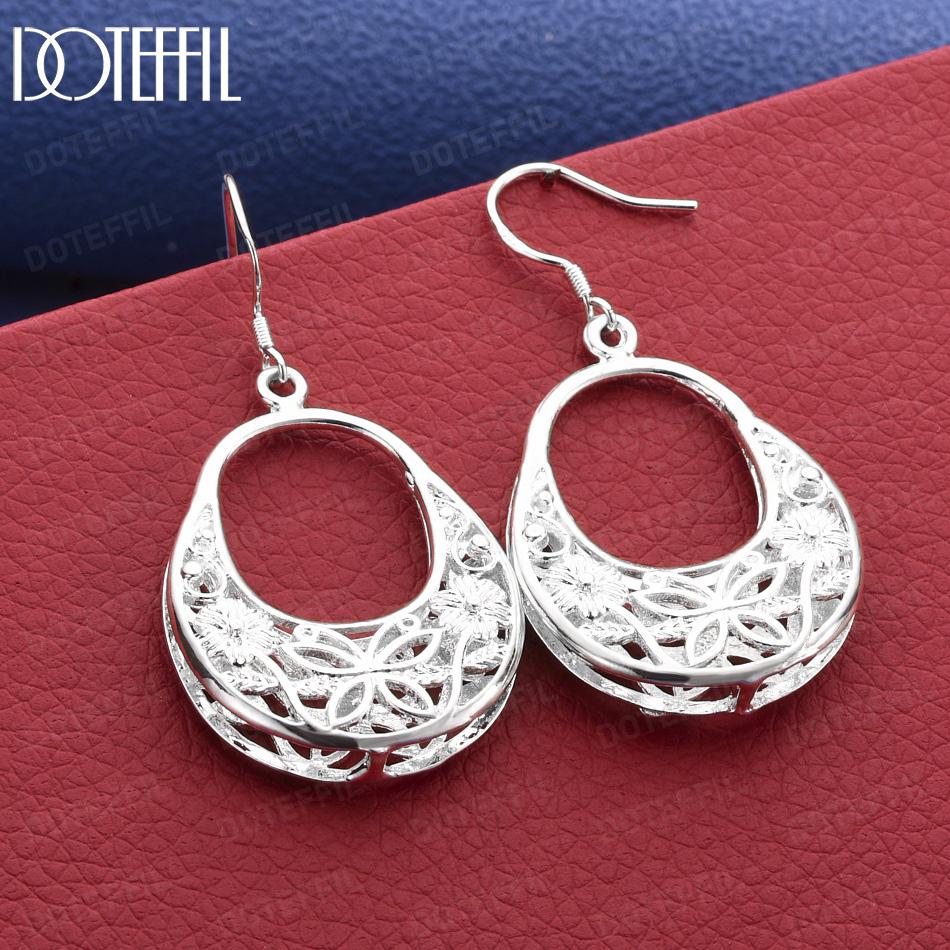 925 Sterling Silver Openwork Handbag Pendant Earrings - Exquisite Gift Jewelry 2.6*4.8cm