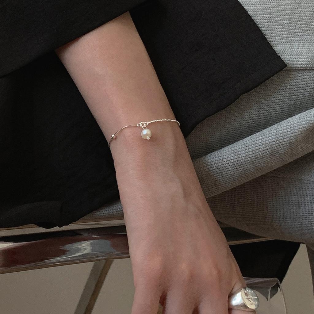 925 Silver Pearl Snake Chain Lucky Women's Hand Bracelets Top Quality Jewelry Korean Jewellery