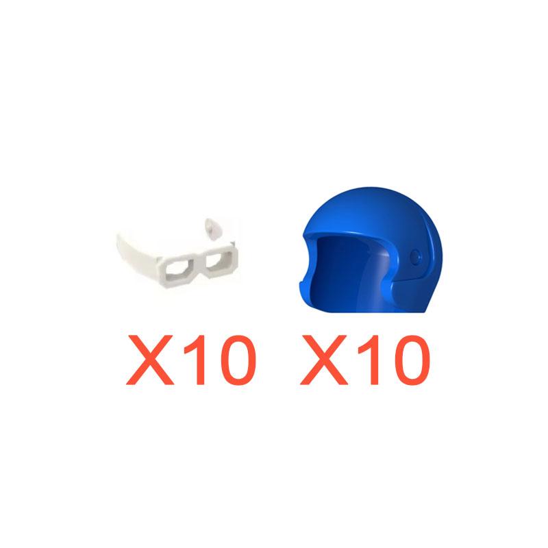 Building Blocks Accessories Military Figure Fireman Pilot Football Player Helmet Navy Cowboy Hat Oxygen Bottle Brick Toy K060