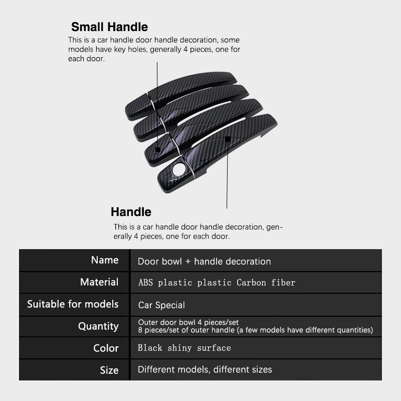 for Opel Vauxhall Meriva B Activan Crossvan 2011~2017 2012 Carbon Fiber Door Handle Cover Trim Car External Accessories Stickers