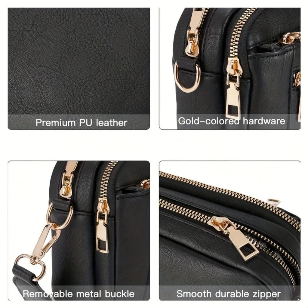 Borsa a Spalla Popolare Retrò a Quadretti con Zip Tracolla Borsa a Tracolla Portafoglio Piccola Borsa Quadrata