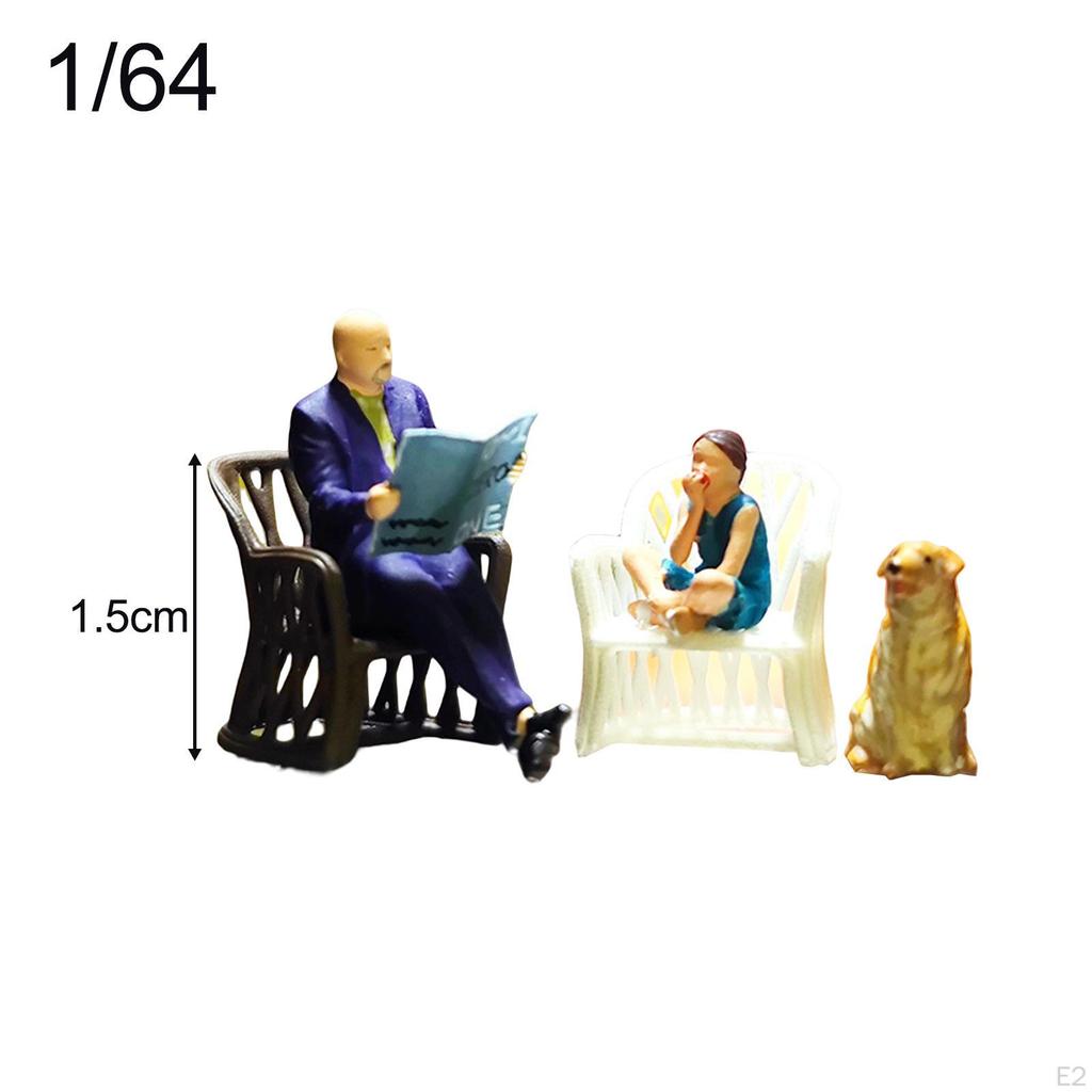 1/64 People Figures Dollhouse Prop S Gauge Sand Table Decor Accessory Layout Decoration