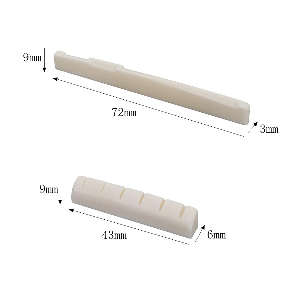 Leftright Guitar Bridge Saddle Nut 6 String Made Of Real Bone For Acoustic Guitar 43×6×9Mm7276×3×9Mm