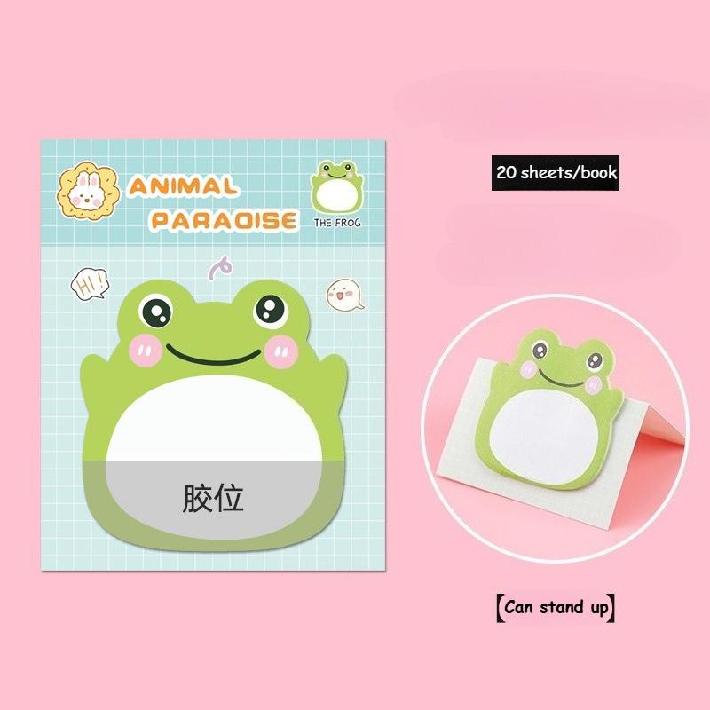 8pcs Can Stand Up Cartoon Small Animal Special-shaped Sticky Notes Office Simple Shape Creative Sticky Notes Cute Note Paper