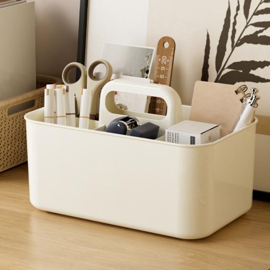 Aufbewahrungsbox Stapelbarer Schreibtisch-Organizer mit Griff Großes Fassungsvermögen 5 Fächer Schreibwaren