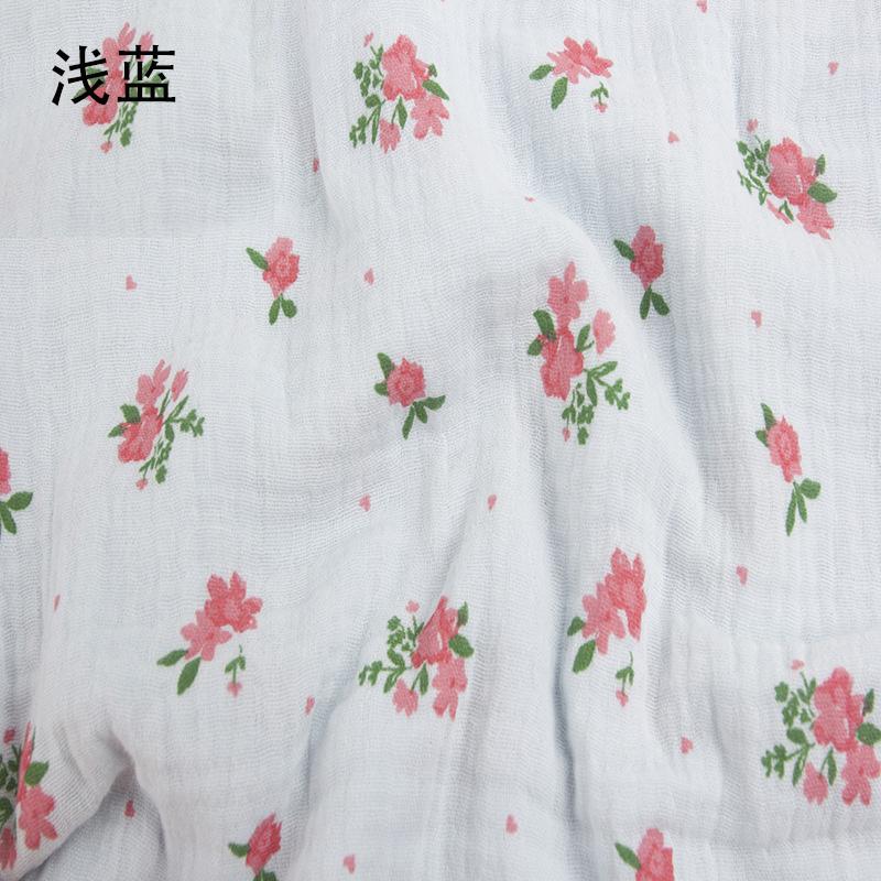 135x100cm Small Floral Double Gauze Cotton Sewing Texture Crepe Fabric, Making Home Wear Pajamas Cloth